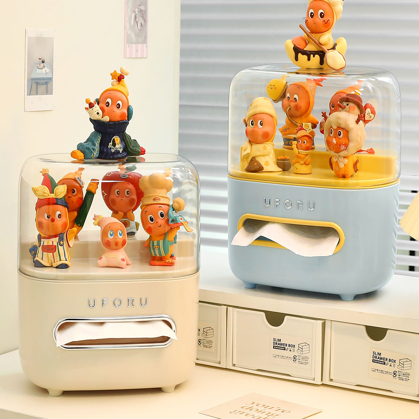 纸巾盒可爱创意客厅桌面多功能抽纸盒摆件收纳盒星星人盲盒展示架,收纳整理,纸巾盒,淘宝优惠券,粉丝福利购,淘宝优惠卷