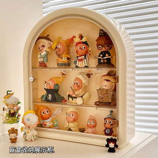 星星人展示盒盲盒收纳盒展示架摆件娃娃陈列柜防尘大容量泡泡玛特