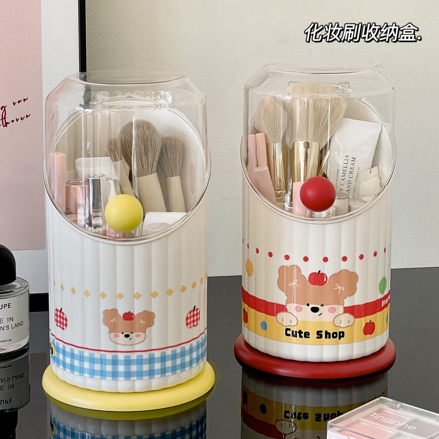 桌面化妆刷收纳筒防尘大容量