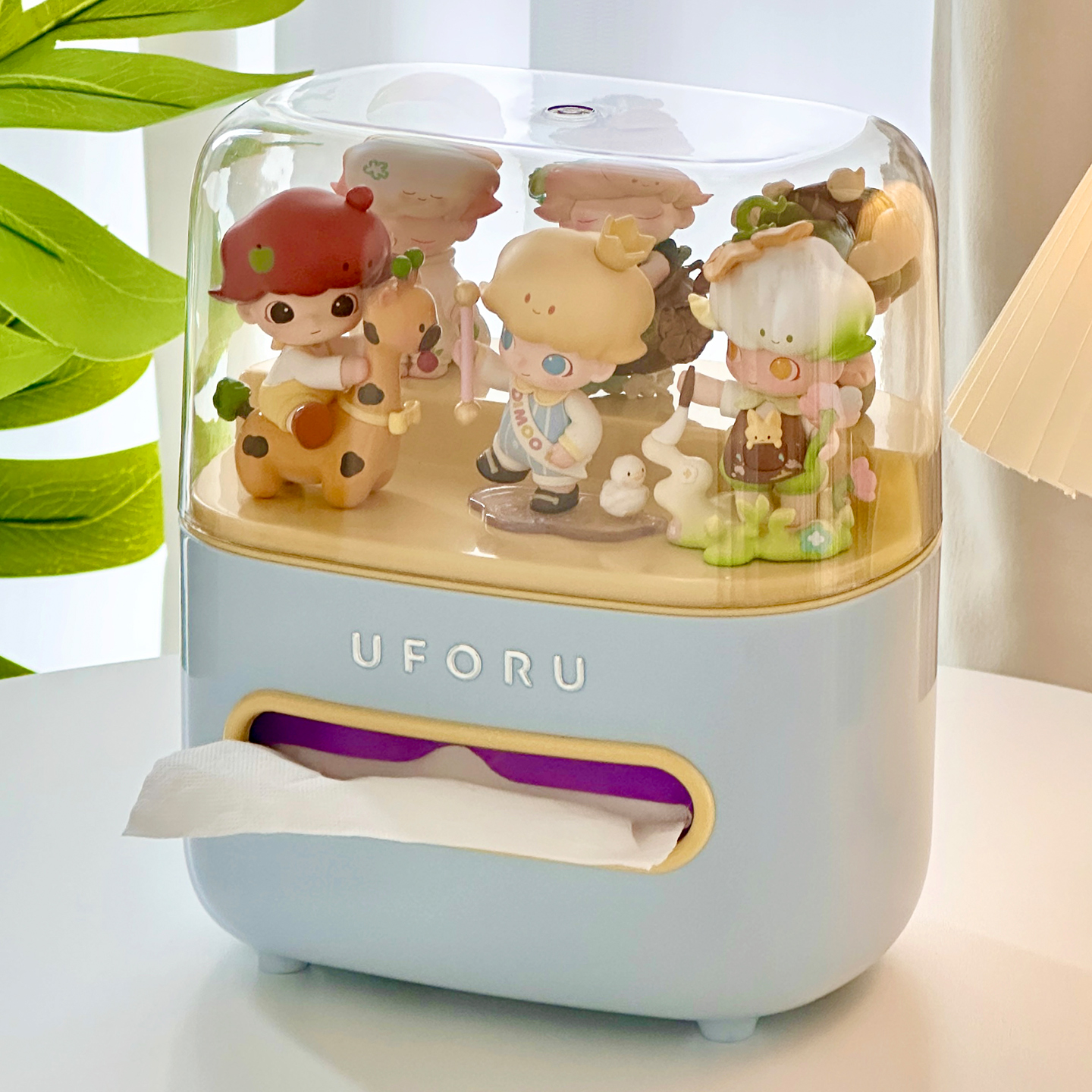 桌面手办盲盒收纳盒星星人展示架可爱创意客厅多功能抽纸盒纸巾盒