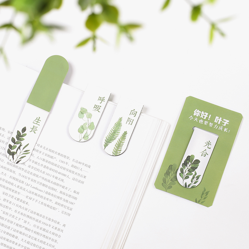 新款植物唯美磁鐵磁性書簽創意小清新迷你書簽夾金屬書簽學生用品