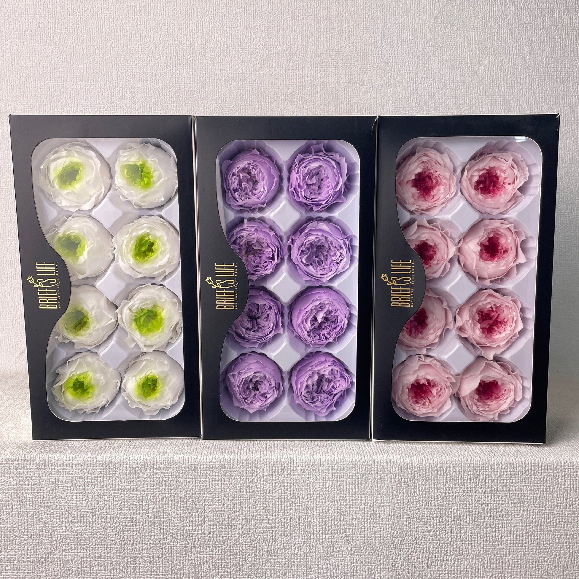 花者厂家直供A级保鲜花酷皮玫瑰4-5cm蝴蝶奥斯汀双色永生花头批发