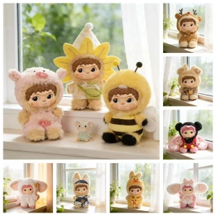 仅娃衣 云朵绒小猪 WAKUKU二代搪胶玩偶狐狐兔兔蜜蜂向日葵挎包装