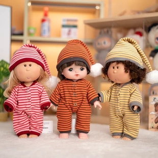 西班牙Mia土豆娃娃衣服24厘米mia公仔条纹居家服娃衣换装 帽子套装