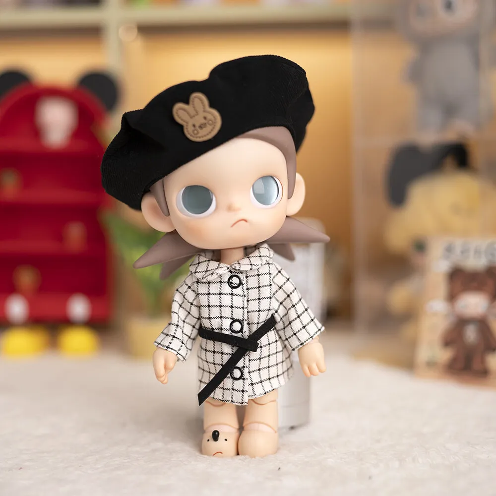 zsiga向往之处bjd玩偶娃衣1/8嘎子姐衣服格子长衫贝雷帽套装可爱