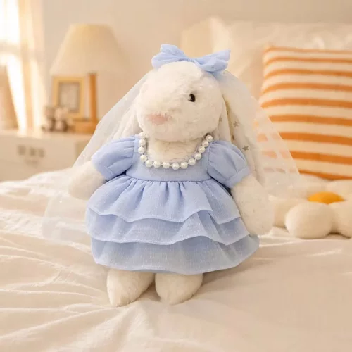 仅娃衣】32/36cm邦尼兔玩偶娃衣服小兔子玩偶替换裙子月光蓝纱裙