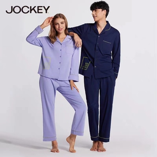 JOCKEY国际品牌正品男女春秋家居服睡衣裤长绒棉长袖睡衣睡裤