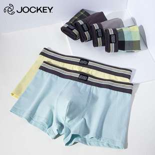 JOCKEY正品国际品牌3条装纯棉男士平角短裤全棉男四角短裤男内裤