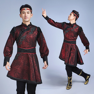 定制蒙古服装新男款演出服装群舞成人内蒙藏族舞蹈服少数民族舞蹈