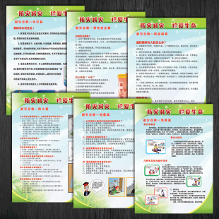 SCH138避灾篇挂图交通防火防宣传画贴纸防灾安全学校自救溺水减灾
