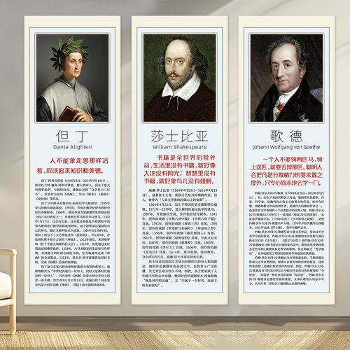 名人名言宣传画作家头像墙贴纸
