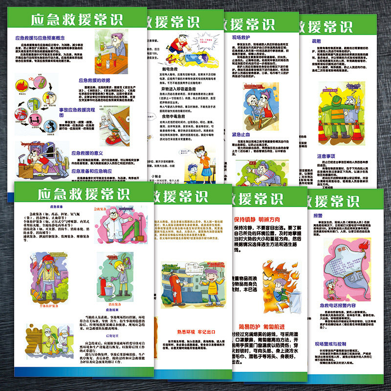 招贴画逃生知识展板救护常识yjz宣传画需知应急救援挂图海报