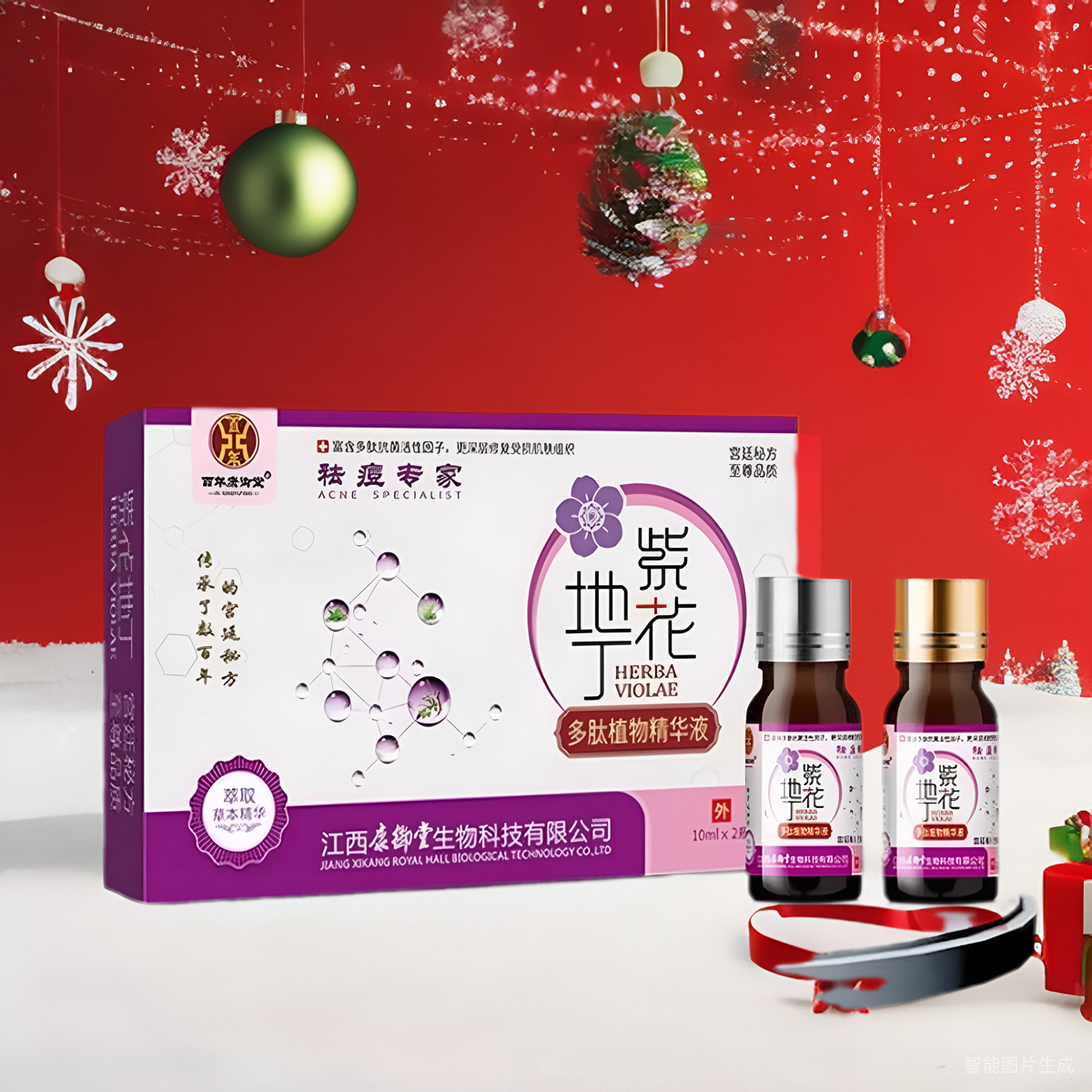 紫花地丁痘专家去多肽植物精华液江西百年康御堂外用正品药店20ml