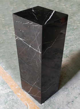 黑色大理石底座中式摆件玄关客厅摆件底座增高台石材花盆底座定制