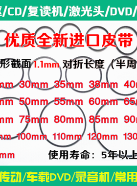 随身听CD光驱复读机/EVD激光头VCD机芯传动带车载DVD进出仓小皮带