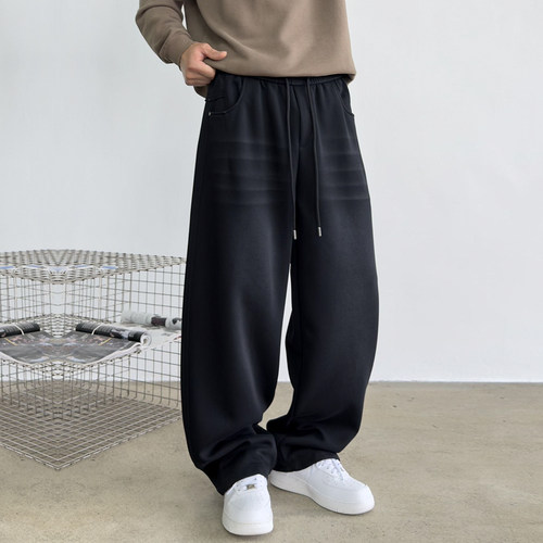 美式慵懒男士宽松阔腿卫裤