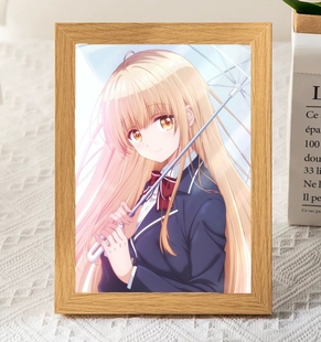 动漫关于邻家的天使大人木头木质相框椎名真昼周边寝室桌子摆台架