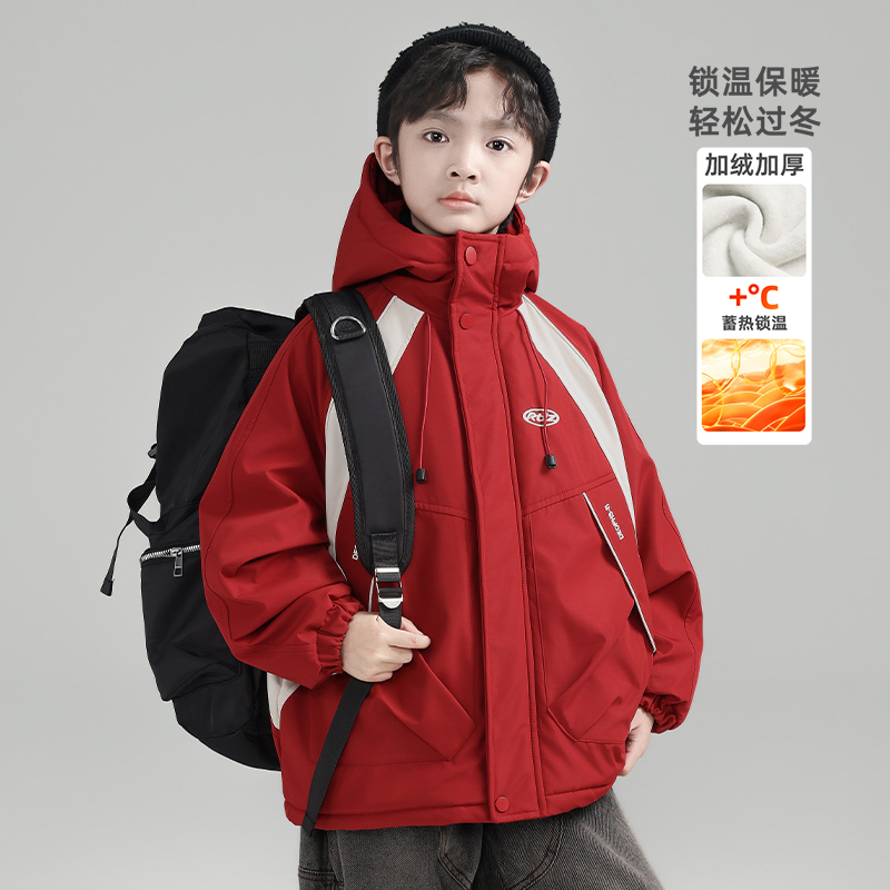男童外套加绒加厚派客服童装