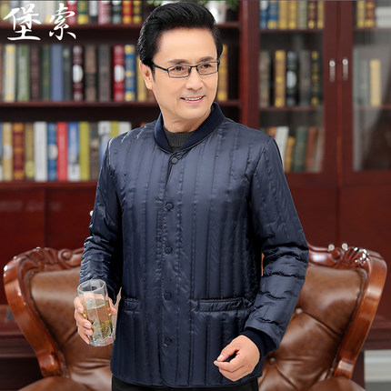 爸爸内穿羽绒内胆男冬季老年人衣服中老年男士爷爷保暖羽绒服冬装