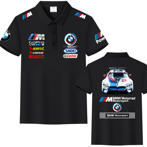 BMW宝马MPOWER部门性能汽车冰丝棉休闲POLO衫短袖t恤定制1车队服