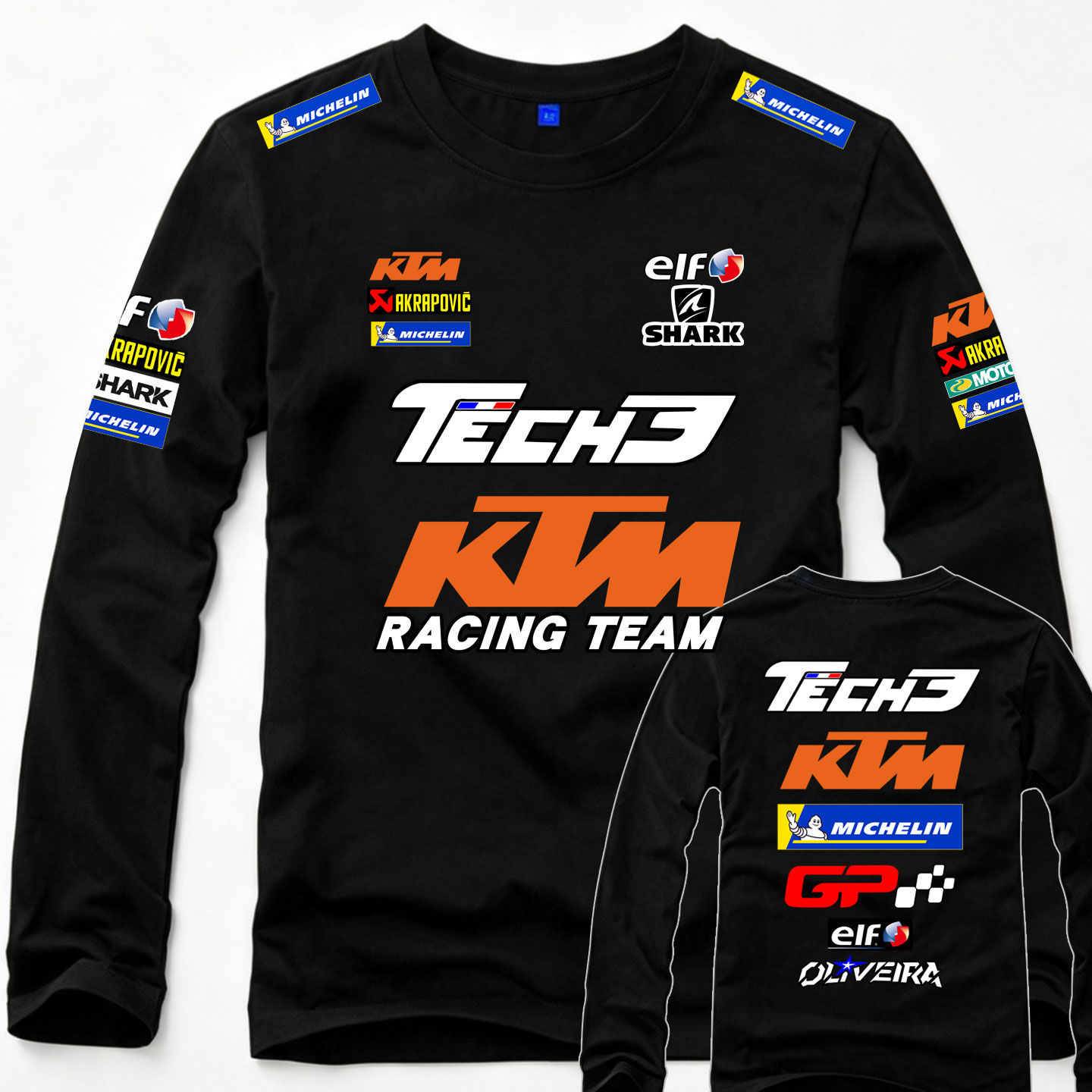 KTM摩托车车队骑行服机车长袖T恤motogp厂队比赛春秋季纯棉可定制