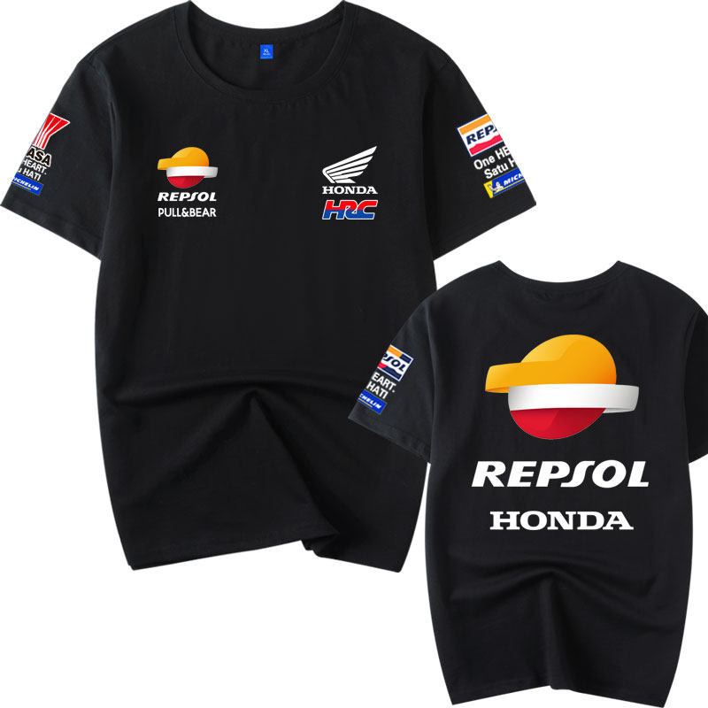 本田honda金翼摩托车t恤重机车骑行服赛车服骑行爱好者纯棉短袖男