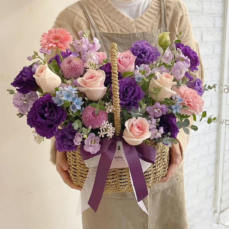 鲜花同城速递绣球花粉生日闺蜜