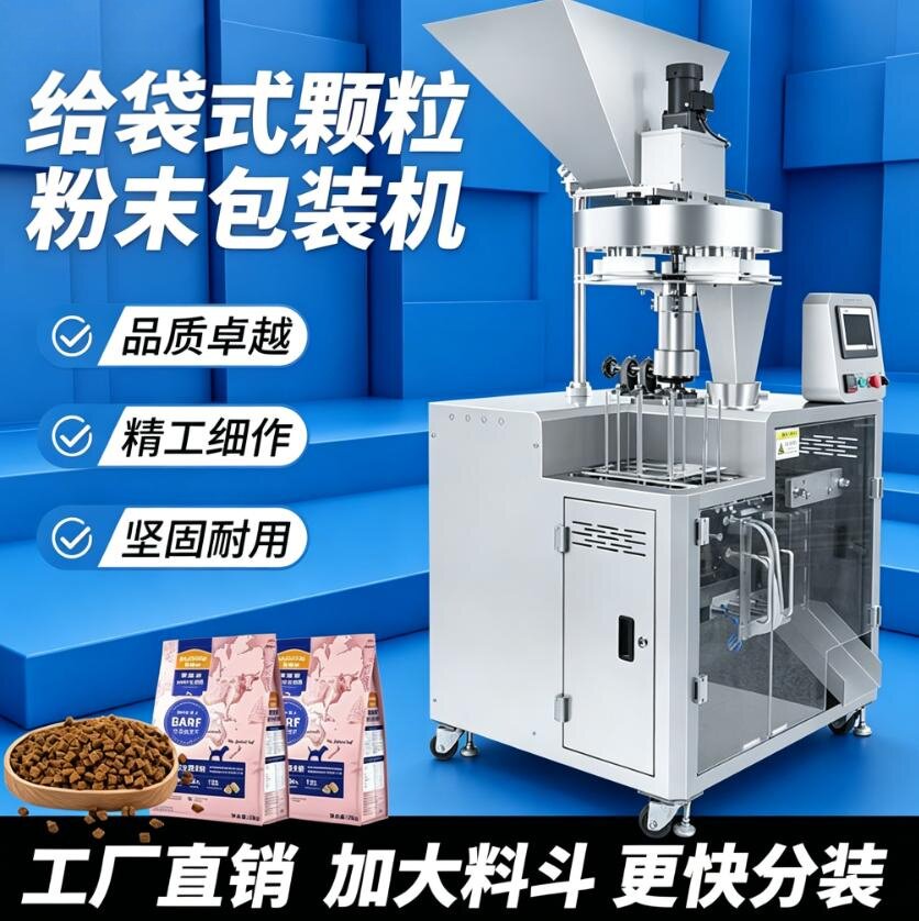 给袋式全自动灌装机流水线颗粒粉末食品狗粮猫粮定量包装机液体酱料打包机给袋式封口机茶叶分装机