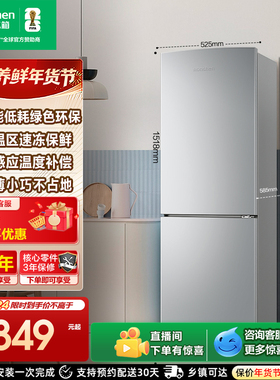 容声186L两门家用冰箱节能冷藏冷冻宿舍出租房省电节能家用小冰箱