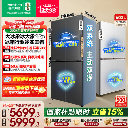 容声大冰象603冰箱行业冷冻王者