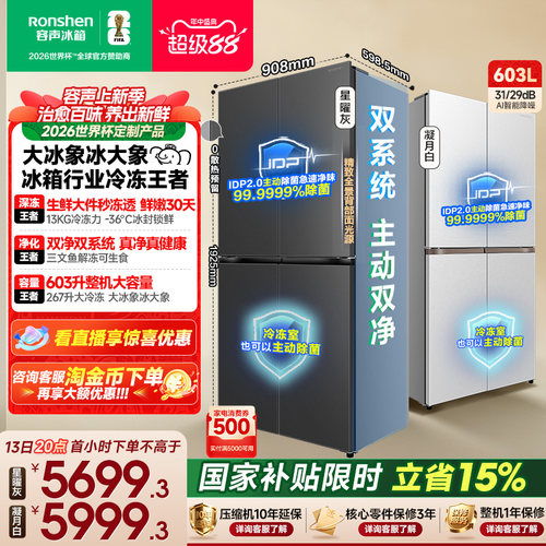 容声大冰象603冰箱行业冷冻王者