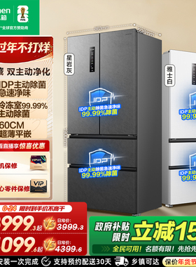 容声517L主动双净法式双开多门四开门家用大容量超薄嵌入式冰箱