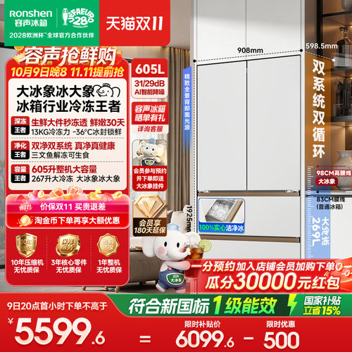 容声大冰象605冰箱行业冷冻王者