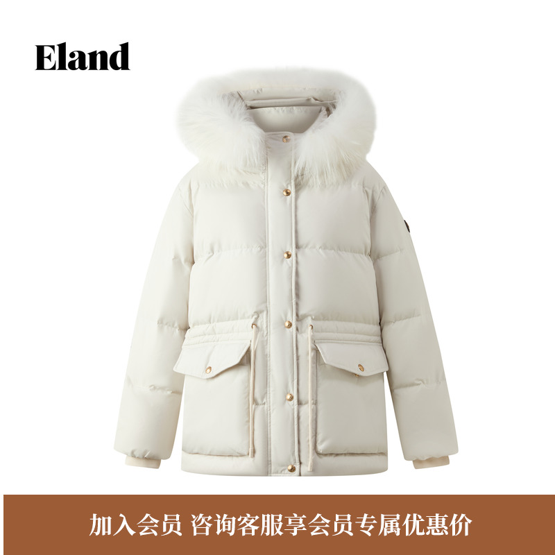 ELAND羽绒服毛领长袖外套