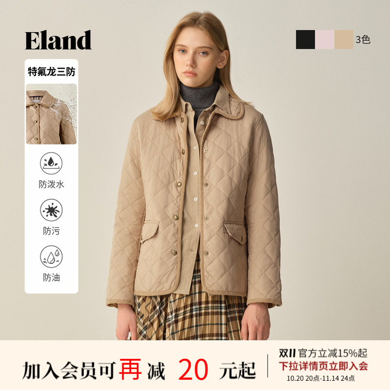 ELAND翻领棉衣长袖单排扣