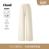 80%棉 Eland衣恋休闲裤 女松紧腰设计舒适棉感裤 子2025夏季 新款