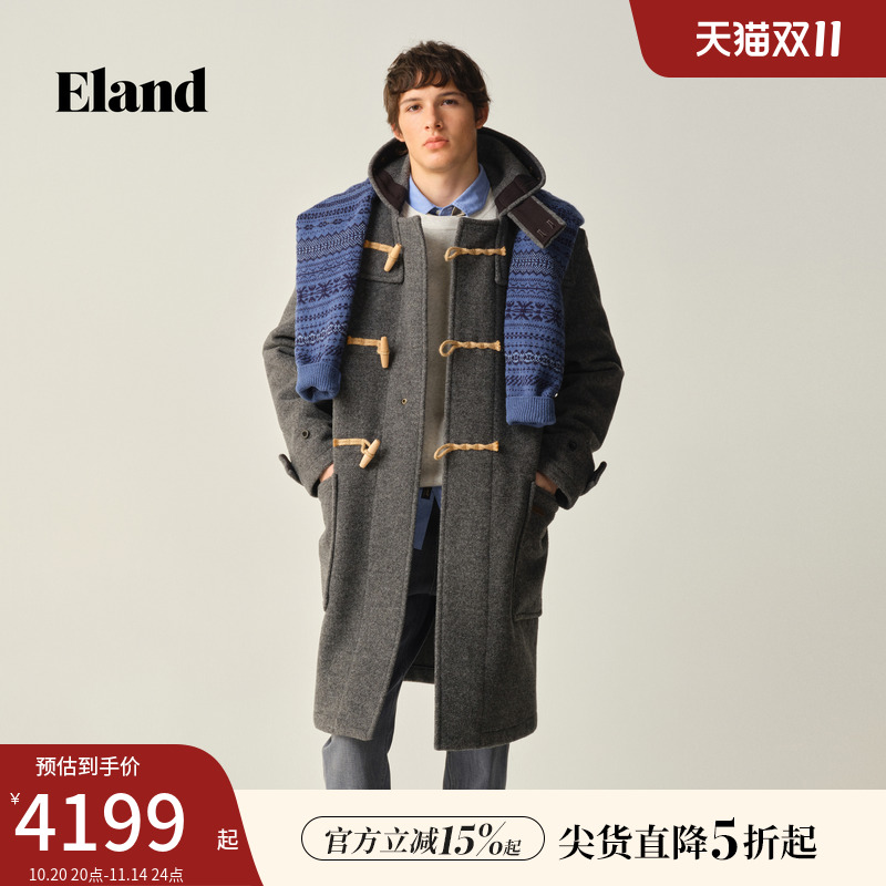 【绵羊毛】Eland衣恋毛呢外套男女款大口袋减龄大衣2025冬季新款