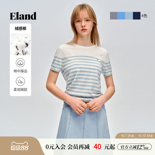 ELAND圆领短袖针织衫女