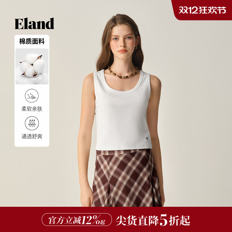 ELAND棉感背心无袖圆领女