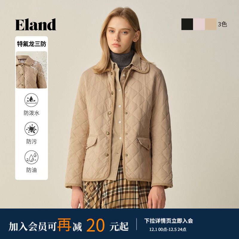 ELAND翻领棉衣长袖单排扣