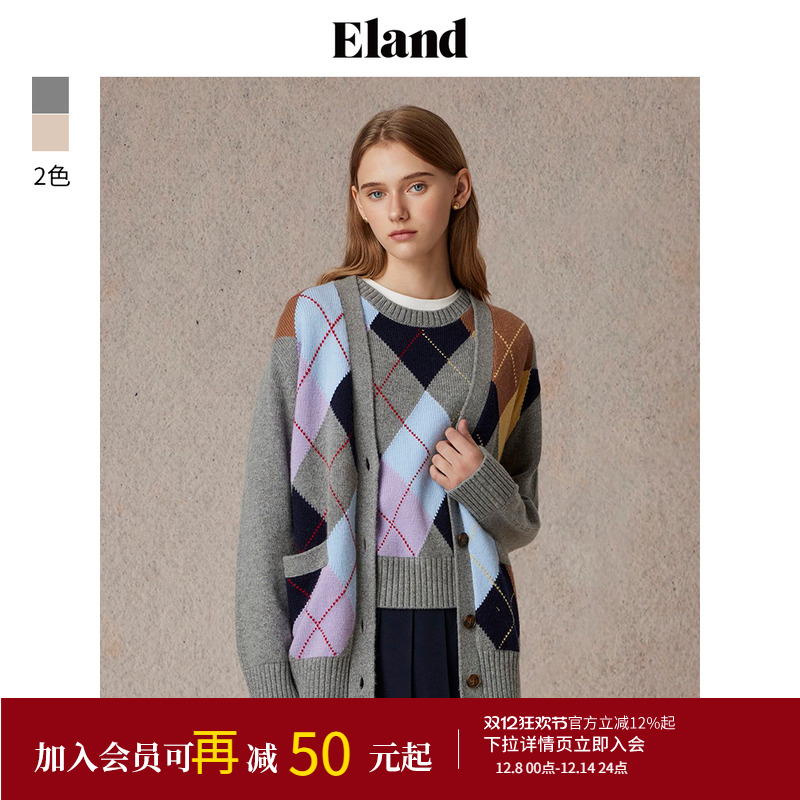 ELAND含绵羊毛学院风毛针织衫