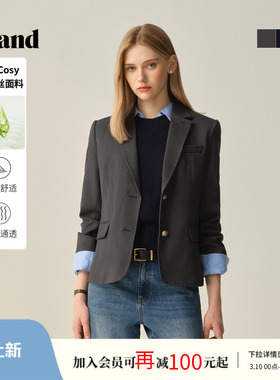 【优可丝】Eland衣恋西装女长袖翻领通勤商务外套2025冬季新款