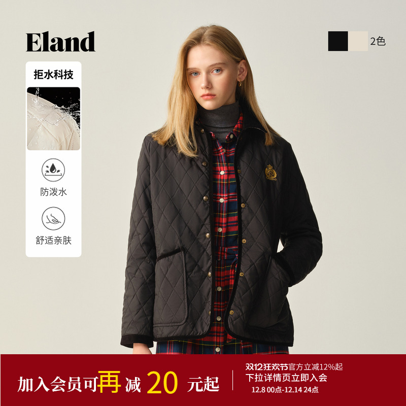 ELAND棉服翻领中长款外套