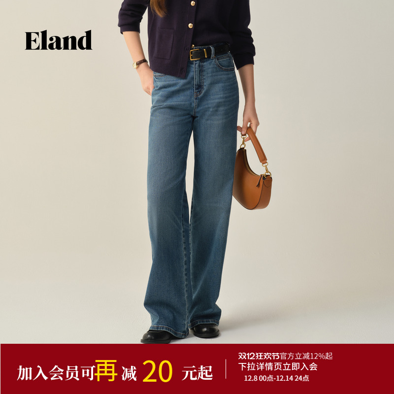 ELAND牛仔裤宽松阔腿裤