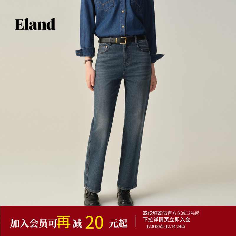 ELAND牛仔裤直筒裤九分裤