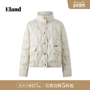 【鹅绒】Eland衣恋羽绒服女时尚绗缝保暖立领外套2026春季新款