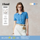 上衣夏季 Eland衣恋针织衫 修身 开衫 女休闲Polo翻领绞花正肩短袖