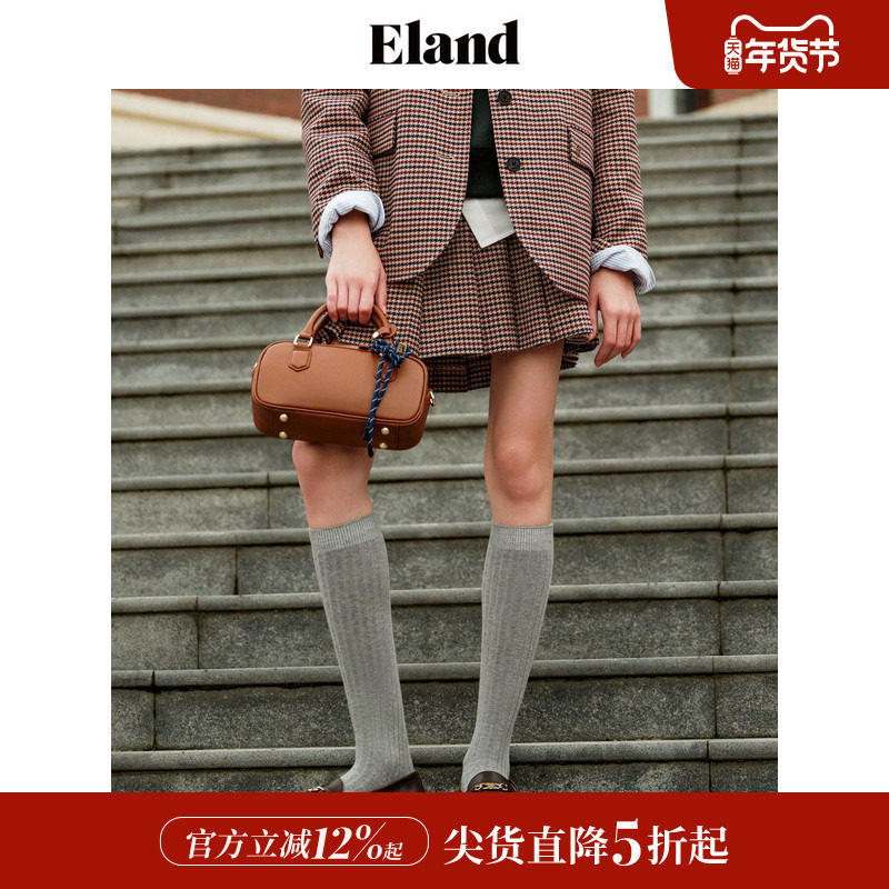 Eland衣恋半身裙女经典格纹百褶A版短裙休闲通勤裙子,女装/女士精品,半身裙,淘宝优惠券,粉丝福利购,淘宝优惠卷