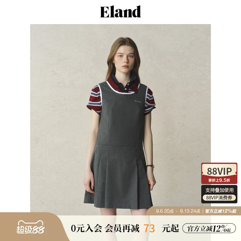 ELAND背心裙撞色H型连衣裙短裙图片