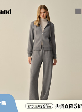 Eland衣恋卫衣女休闲减龄中短款保暖连帽带拉链外套2025冬季新款